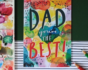 Dad you're the Best! A6 Father's Day Greeting Card