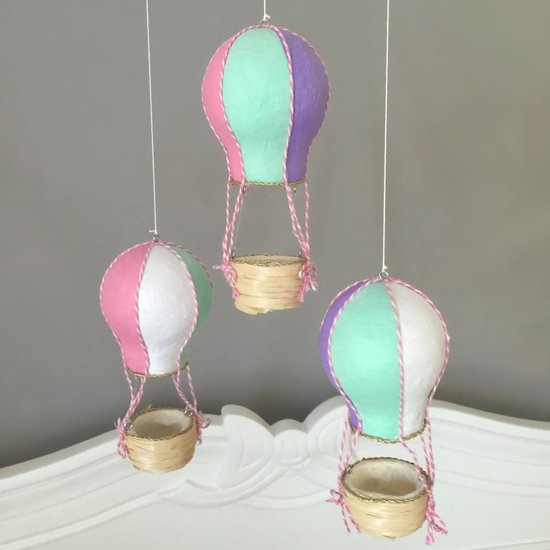Baby Mobile Hot Air Balloon Mobile Crib Mobile Nursery Etsy