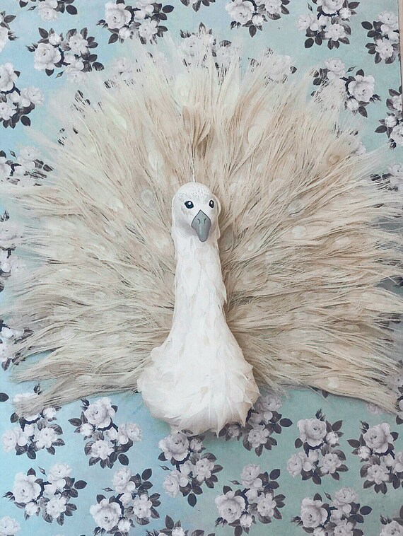 White Peacock Albino Peacock Wall Mountfairytale Gift Faux Etsy White Peacock Albino Peacock Wall Mountfairytale Gift Faux Etsy