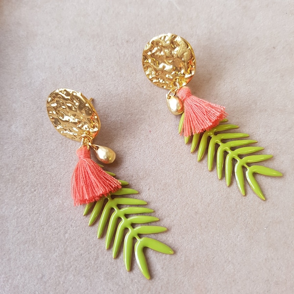 Boucles d'oreilles PALMA vertes