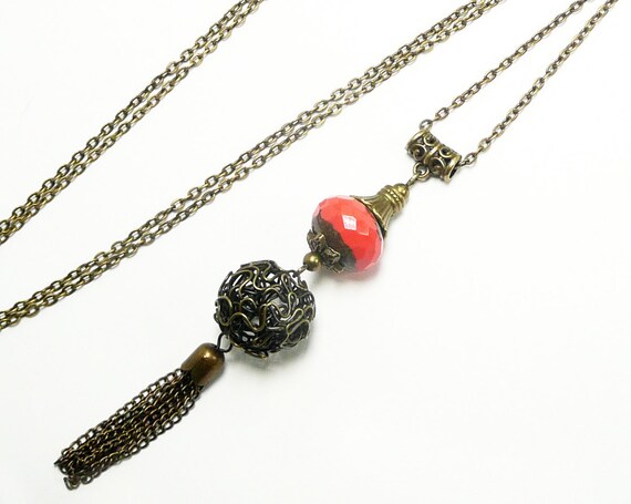 Sautoir Vintage Perles Argenté - Collier Long élégant, Occasion