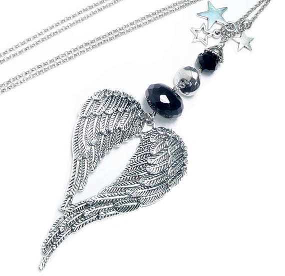 Collier Sautoir Argenté Avec Pendentif étoile – Acier Inoxydable, Thème Lune Et étoiles – Occasion