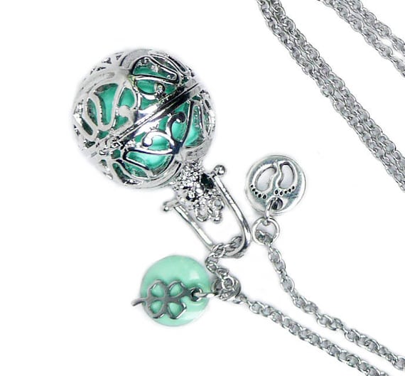 Bola, pregnancy necklace, harmony ball necklace, pregnancy gift, shower  party, baby feet charm