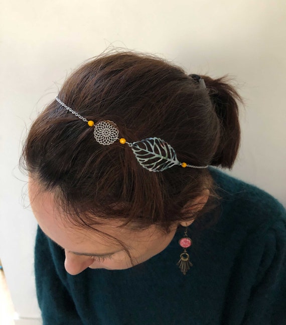 Silver and Yellow Embellished Hairband Amazon.com : Cutewing Gold Sparkle Headband for Women  main image 3