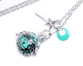 Bola, pregnancy necklace, harmony ball necklace, pregnancy gift, shower party, magic wand charm