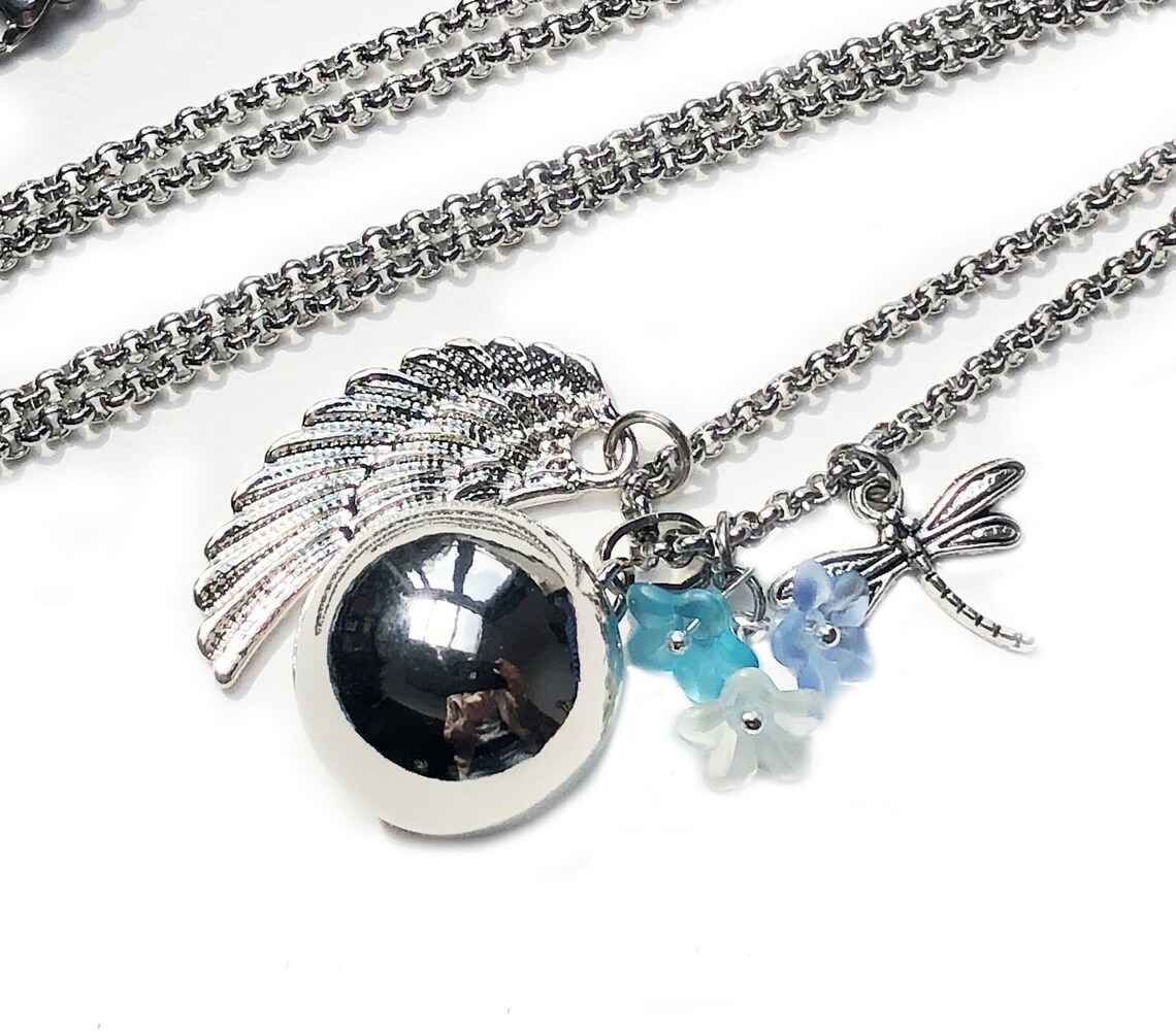 Long Harmony Ball Necklace Long Bola Necklace Flowers and Etsy UK