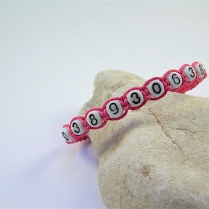 Personalised Emergency Contact Phone Number Woven Bracelet for Child/Vulnerable Adult, 18 Colours, Custom Made, Safety, Festival, Holiday