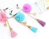 1pcs of  Eiffel Tower with Flower Tassel  iPhone Earphone Plug Dust Plug