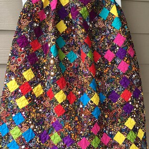 Ready To Ship Frida Quilt, Frida baby quilt, Colorful Modern handmade Quilt, black and rainbow color Quilt, modern toddler quilt