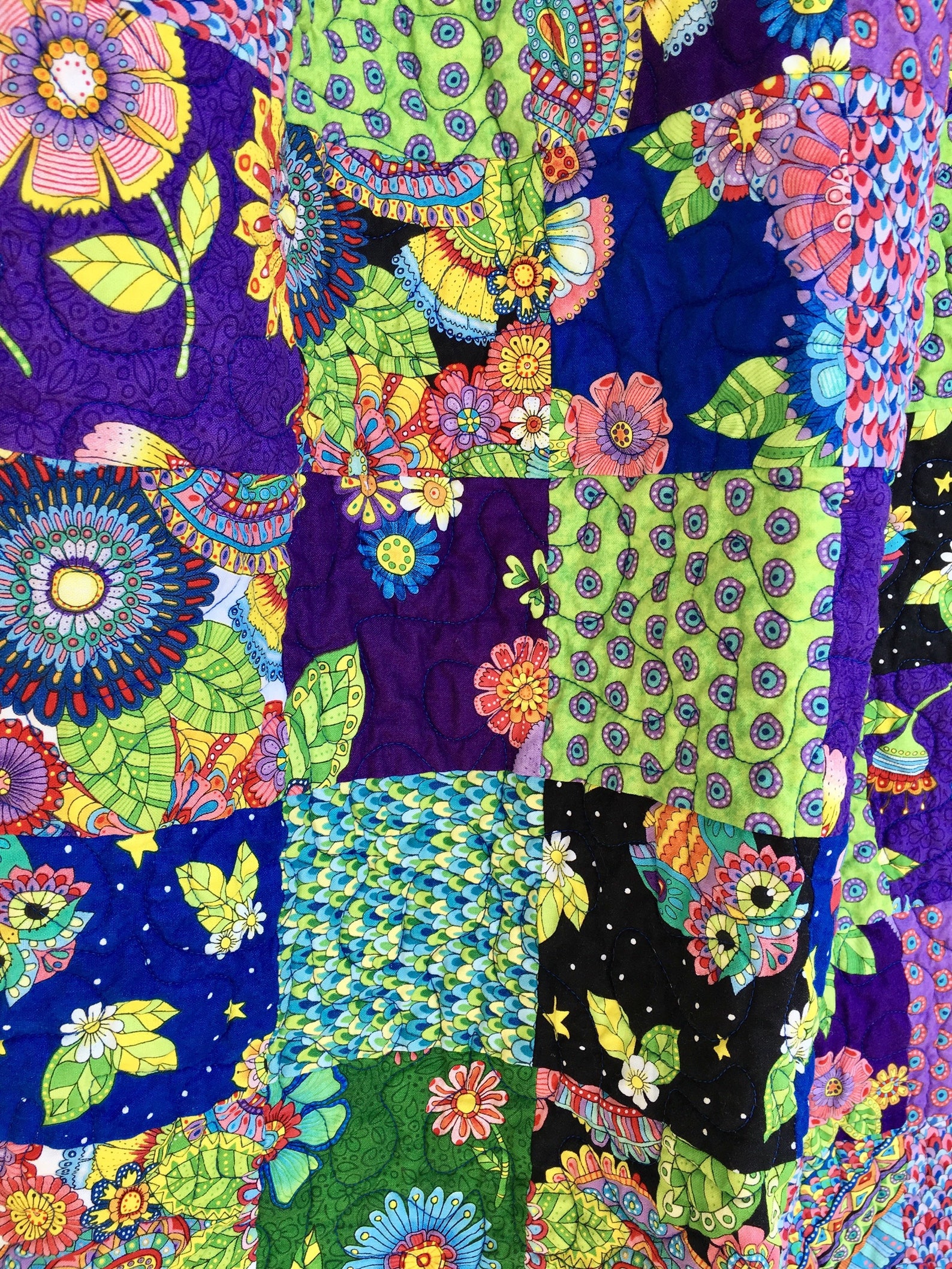 Ready to Ship Patchwork Baby Quilt Throw Quiltfloral Owls Etsy