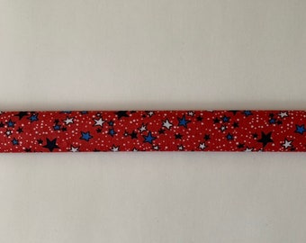 Slide On Trach Tie Covers - Red with Stars