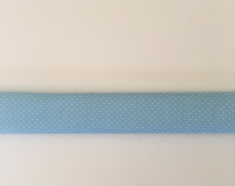 Slide On Trach Tie Covers - Light Blue with White Dots