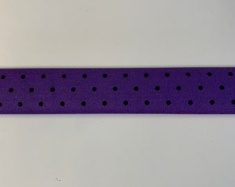 Slide On Trach Tie Covers - Purple with Black Dots