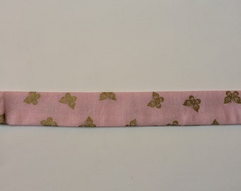 Slide On Trach Tie Covers - Pink with Gold Butterflies