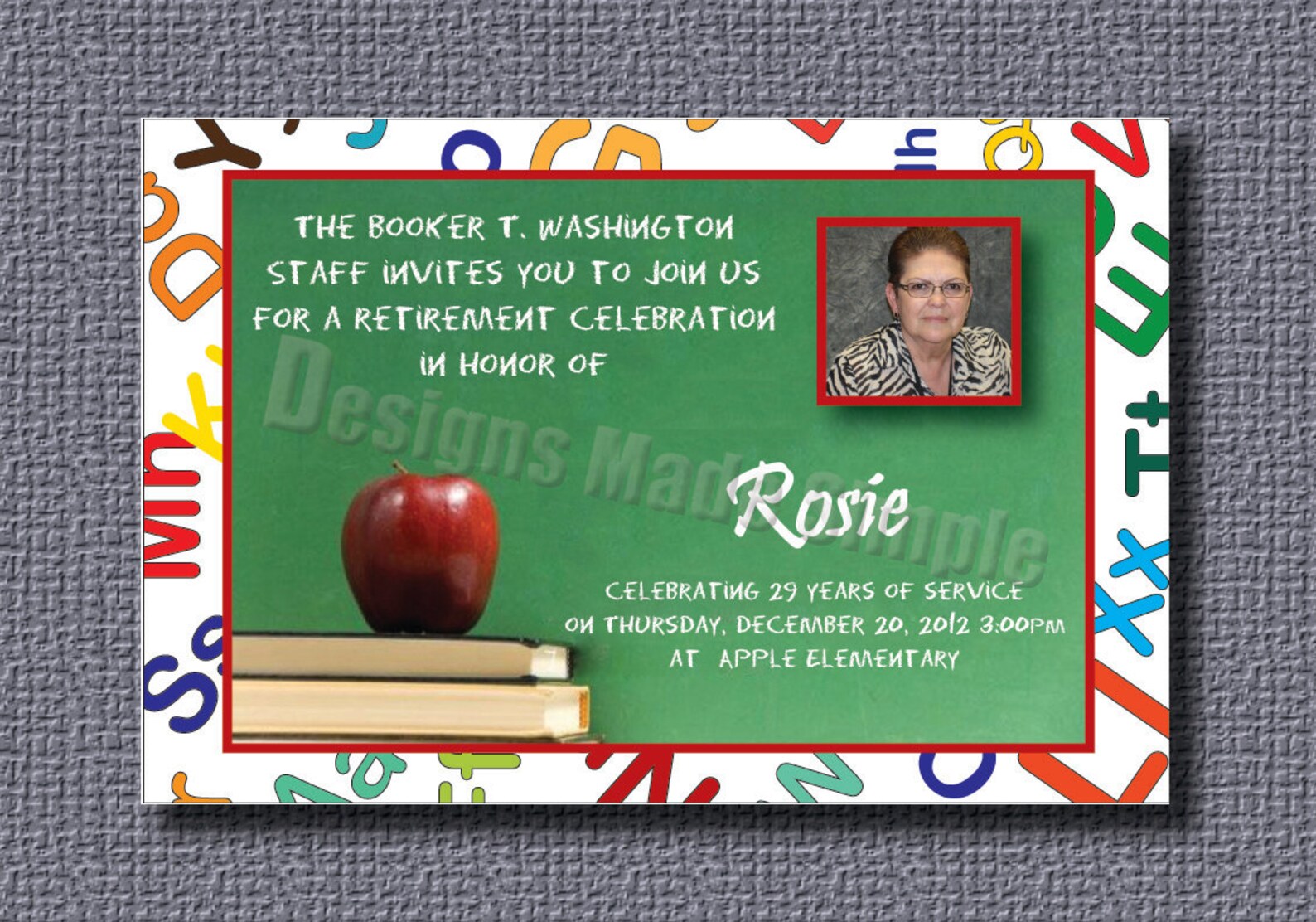 Teacher Retirement Party Invitation Custom Printable - Etsy