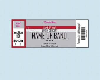 Custom Concert, Sporting Event or Broadway Show Ticket - Printable