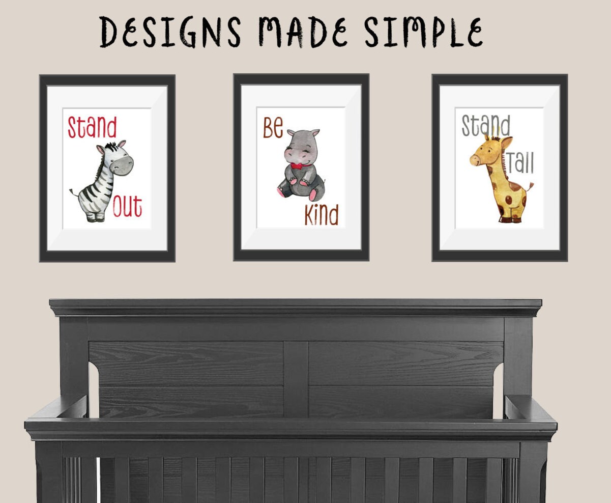 Stand Tall Stand Out Be Kind with Watercolor Baby Zebra Etsy