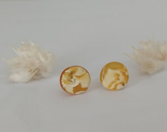 Minimal stud amber earrings /Baltic amber jewelry/Honey amber/Authentic amber earrings/Classic amber earrings/Natural amber earrings/