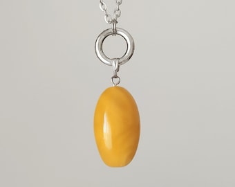 Royal yellow amber pendant/ Genuine Baltic amber/ Handmade amber pendant/ Unique pendant/