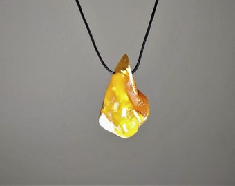 Genuine amber pendant/Multicolor amber pendant/Raw amber pendant with a strap