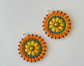 Colorful Earrings for Women Summer beach Beaded Earrings Daisy Earrings Handmade Bead Dangle Earrings for Girls