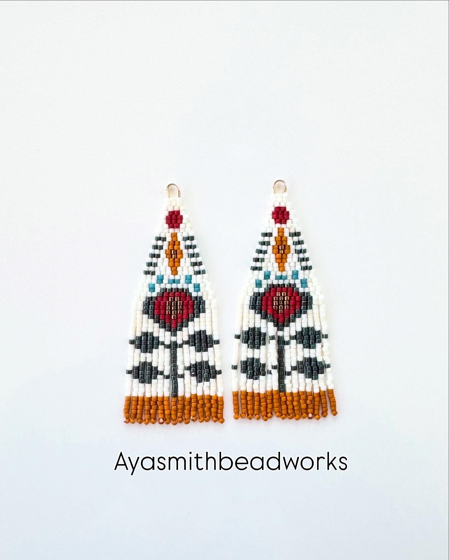 White Floral Bead Earrings Floral earrings Dangle Earrings Flower statement  Folk Beads Earrings Boho Jewelry Earrings Lovers Accessories
