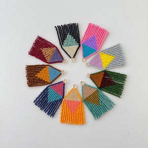 Personalized Muliti Colored Mini Beaded Fringe Earrings, SeedBead Jewlery