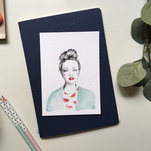 Set de 4 láminas A6 | Ilustración | Print | Para decorar | Arte y colección | Regálate algo bonito | Chicas | Acuarelas | Dibujos|