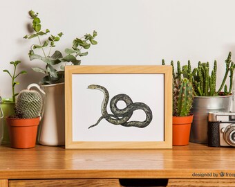 Illustration ‘snake‘. Foil to decorate.