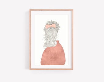 Art print //  Girl hair illustration