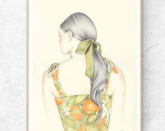 Illustration orange blossom girl.
