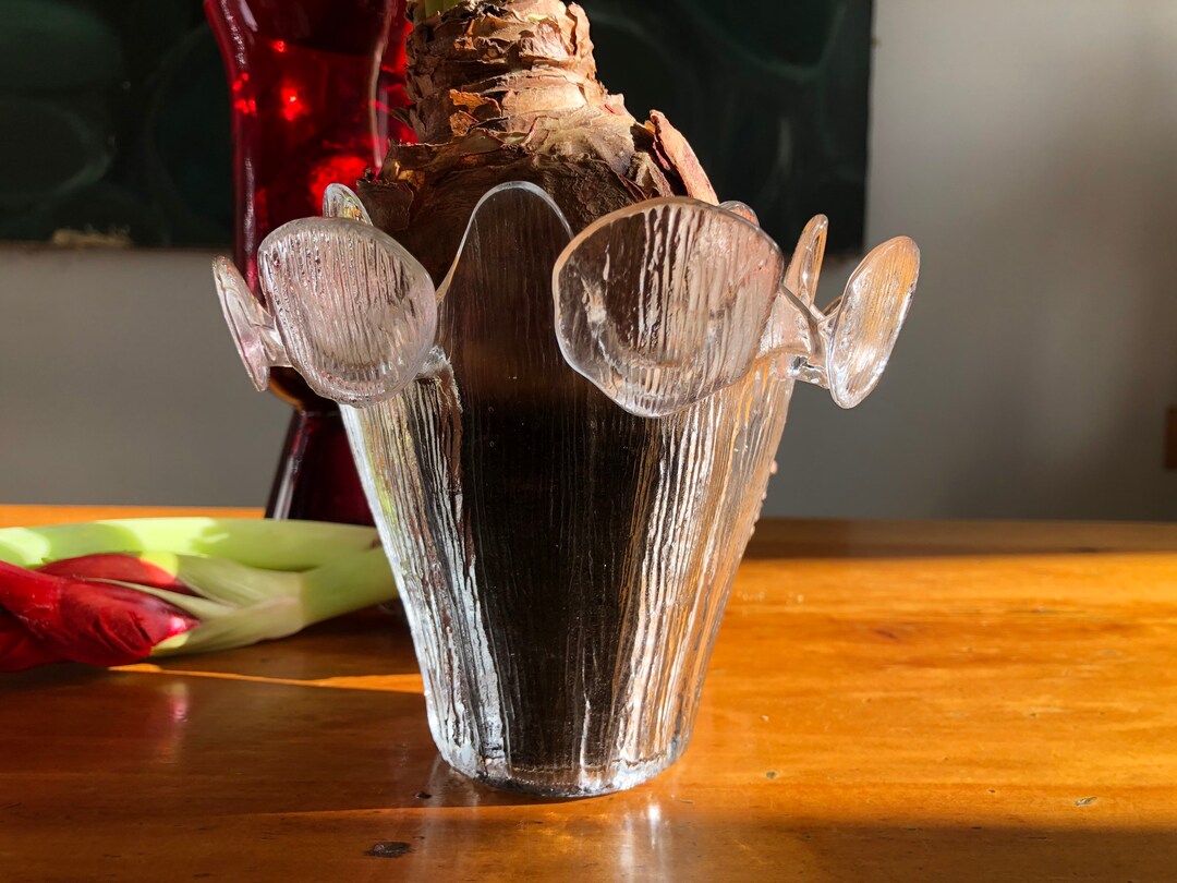 Viking Glass Brutalist Mid Century Planter, Bulb Forcing Vases Unique