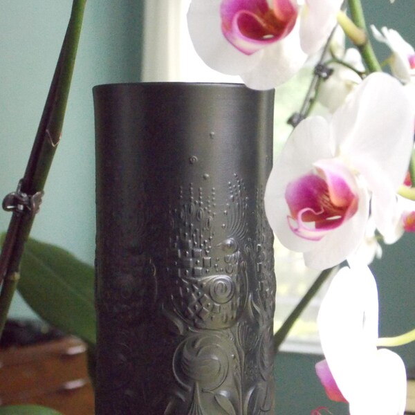 Rosenthal Vase Bjorn Wiinblad Mid Century Matte Porcelain Black Vase Studio Linie Op Art Mid Century Modern Porcelaine Noire