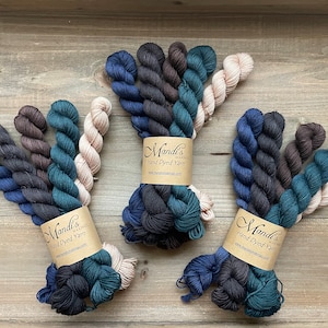 Hand Dyed Yarn | Beignets & Coffee | Mini Skein Sets | Approx 20 g