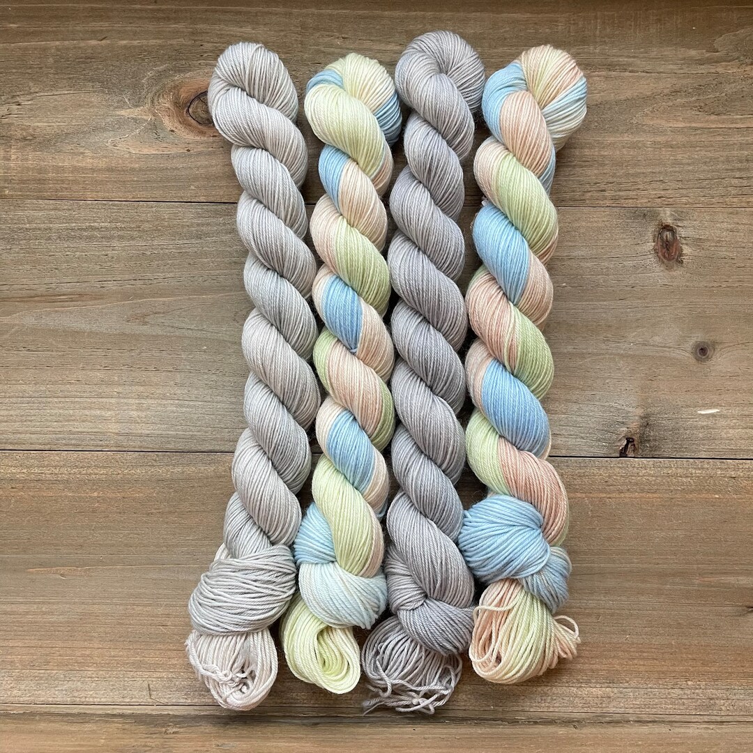 Share a Pair Remnant Hand Dyed Yarn 4 Half Skeins of Yarn Etsy