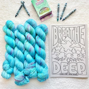 Hand Dyed Yarn | Breathe Deep | Full Skein | Approx 100 g