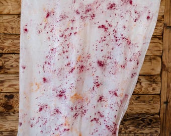 Naturally dyed mulberry silk shawl
