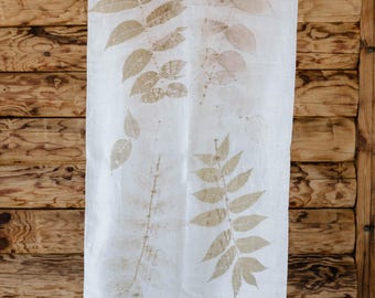 Silk shawl ecoprinted with black walnut