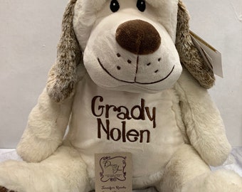 Dog Personalized Stuffed Animal - Personalized Name Only Stuffed Animal - Stuffed Animal with Name - Embroidered Stuffed Animal - Name Only