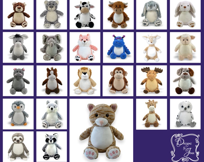 Cat Personalized Stuffed Animal - Personalized Birth Stats Stuffed Animal - Monogramed Stuffed Animal - Embroidered Animal w/Name - Keepsake