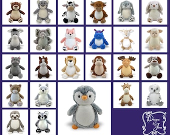 Penguin Personalized Stuffed Animal - Personalized Birth Stats Animal - Monogramed Stuffed Animal - Embroidered Animal w/Name -Keepsake
