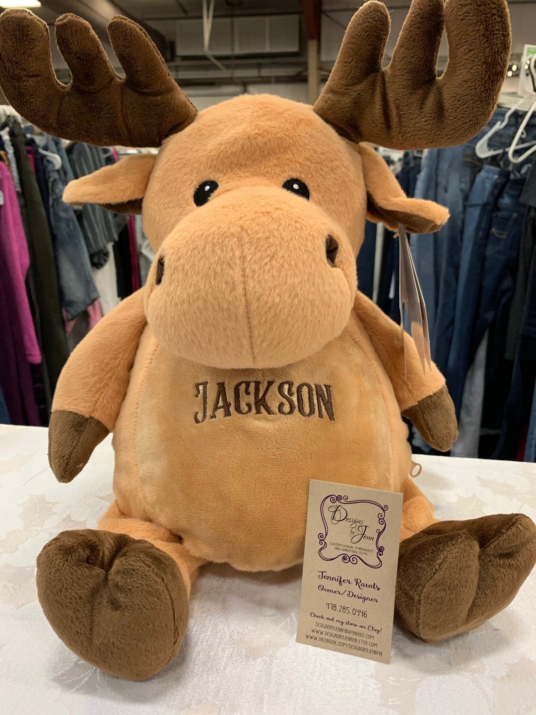 Moose Personalized Stuffed Animal Personalized Name Only Stuffed Animal  Stuffed Animal W/ Name Embroidered Stuffed Animal Name Only