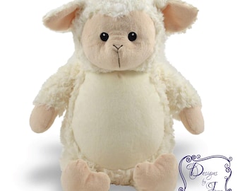Lamb Personalized Stuffed Animal - Personalized Birth Stats Stuffed Animal - Monogramed Stuffed Animal - Embroidered Animal w/Name -Keepsake