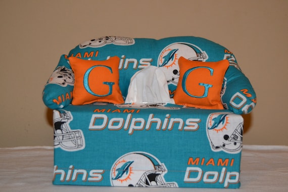 Miami Dolphins Couch Tissue Box Cover Kleenex Box Cover Etsy