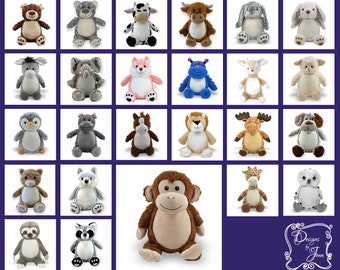 Monkey Personalized Stuffed Animal - Personalized Birth Stats Animal - Monogramed Stuffed Animal - Embroidered Animal w/Name -Keepsake
