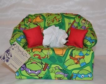 Ninja Turtles Couch Tissue Box Cover - Tissue Box Cover - Tissue Cover - Couch Shaped Tissue Box Cover - Tissue Box Cover- Ninja Turtles