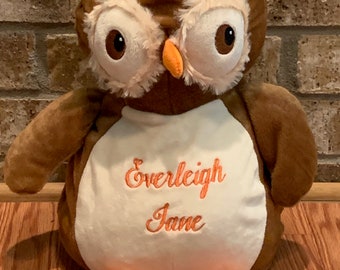 Owl Personalized Stuffed Animal - Personalized Name Only Stuffed Animal - Stuffed Animal with Name - Embroidered Stuffed Animal - Name Only