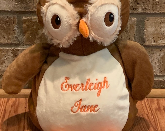 Owl Personalized Stuffed Animal - Personalized Name Only Stuffed Animal - Stuffed Animal with Name - Embroidered Stuffed Animal - Name Only