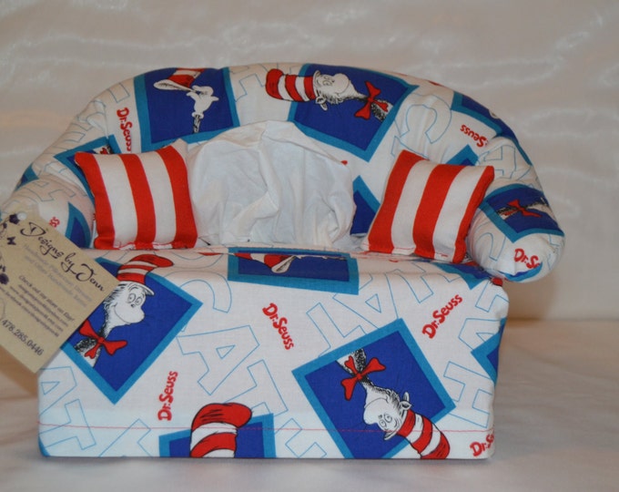 Dr. Seuss Couch Tissue Box Cover - Tissue Box Cover - Tissue Cover - Couch Shaped Tissue Box Cover - Tissue Box Cover - Dr. Seuss
