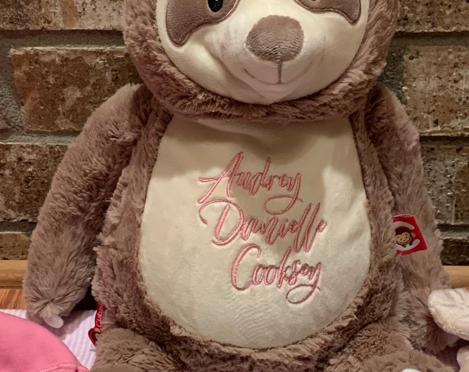 Sloth Personalized Stuffed Animal - Personalized Name Only Stuffed Animal - Stuffed Animal w/ Name - Embroidered Stuffed Animal -Name Only